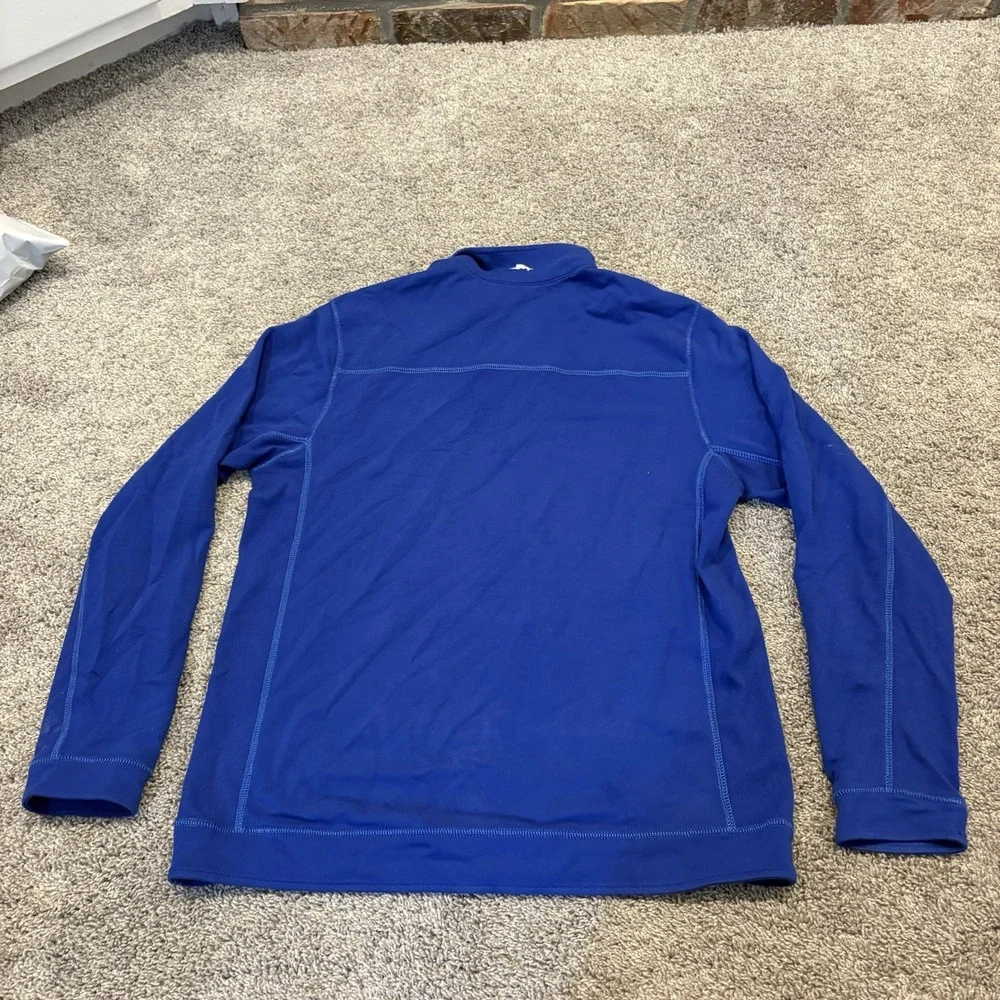 Tommy Bahama Bungalow Colts Medium Blue 1/4 Zip Embroidered Logo Football NFL